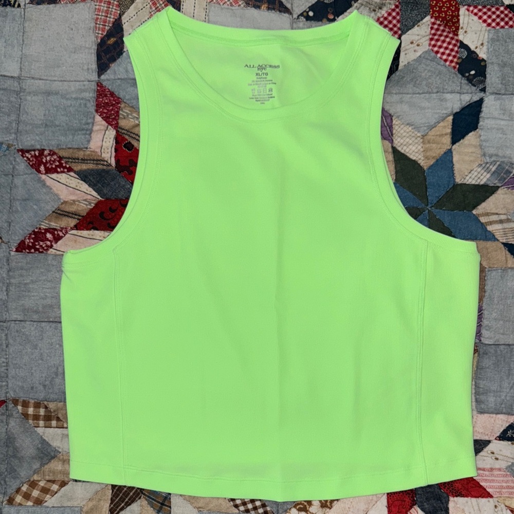 New ALL ACCESS NYC Women's Neon Green Tank Top XL Lululemon Vuori Quality